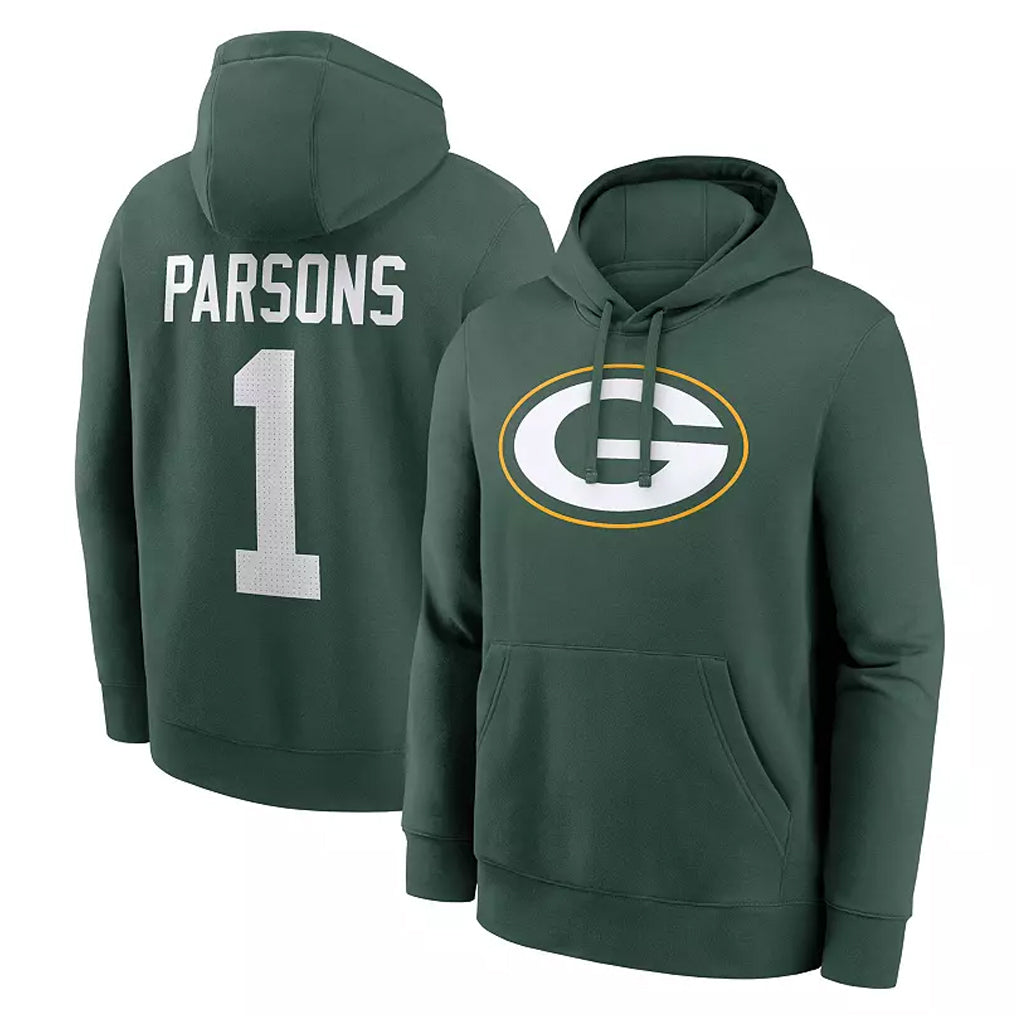 CAdoa GB.Packers #1 Micah Parsons Player Black Pullover Hoodies Limited Stitched Jerseys