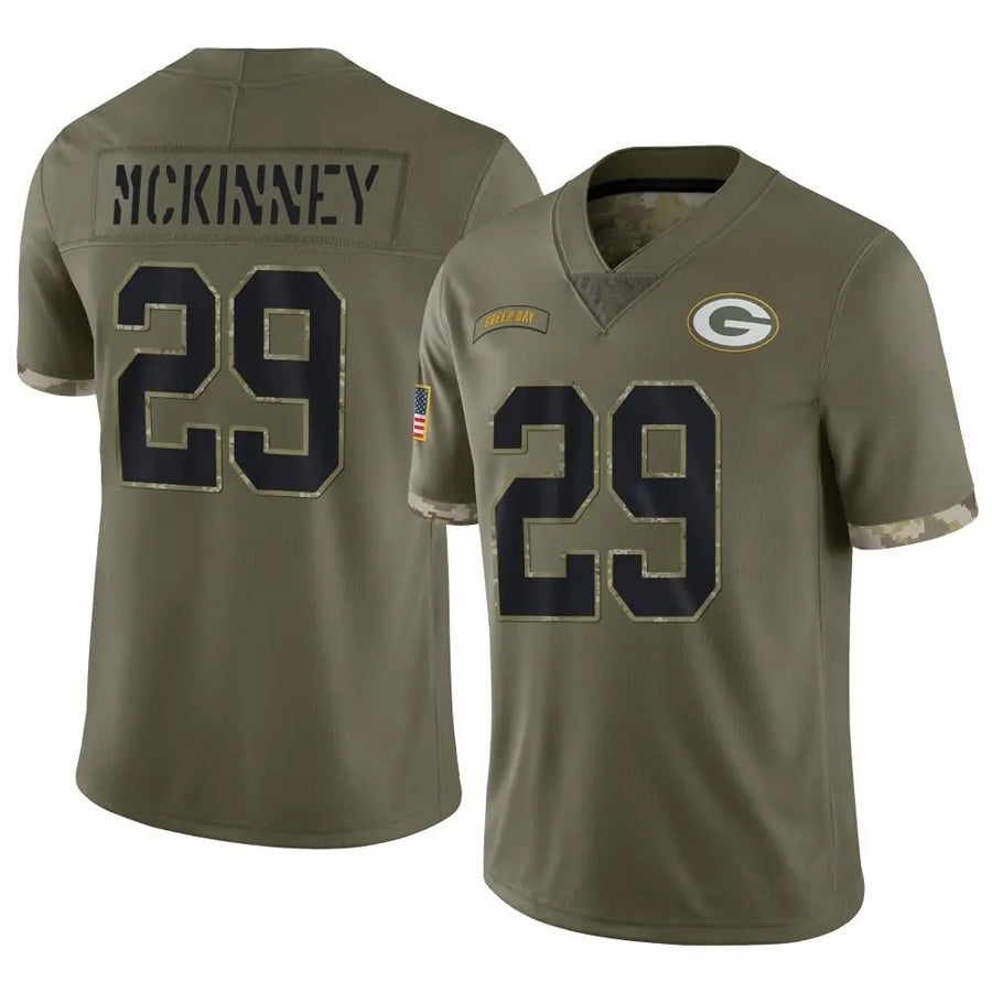 CAdoa GB.Packers #29 Xavier McKinney Player Salute To Service Olive Stitched Jerseys