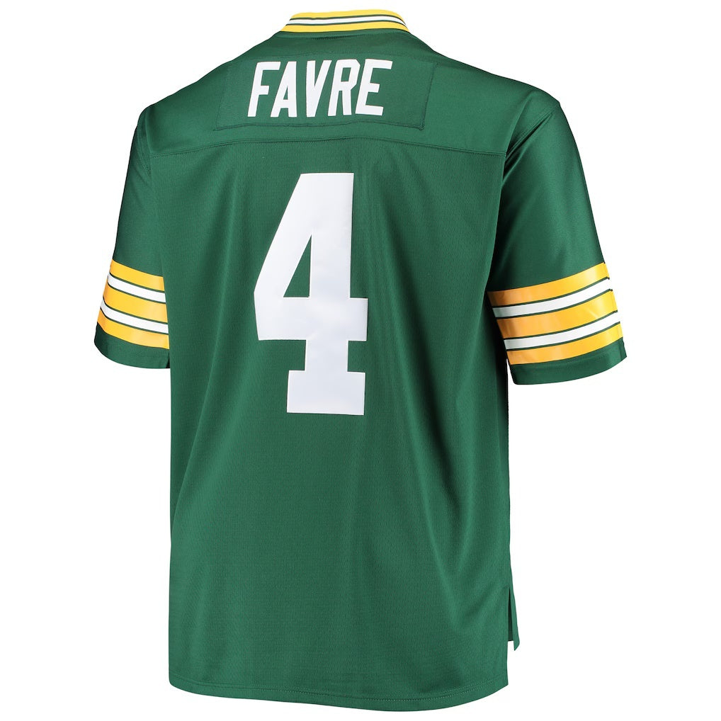 CAdoa GB.Packers #4 Brett Favre Mitchell & Ness Green Big & Tall Retired Player Replica Stitched Jerseys
