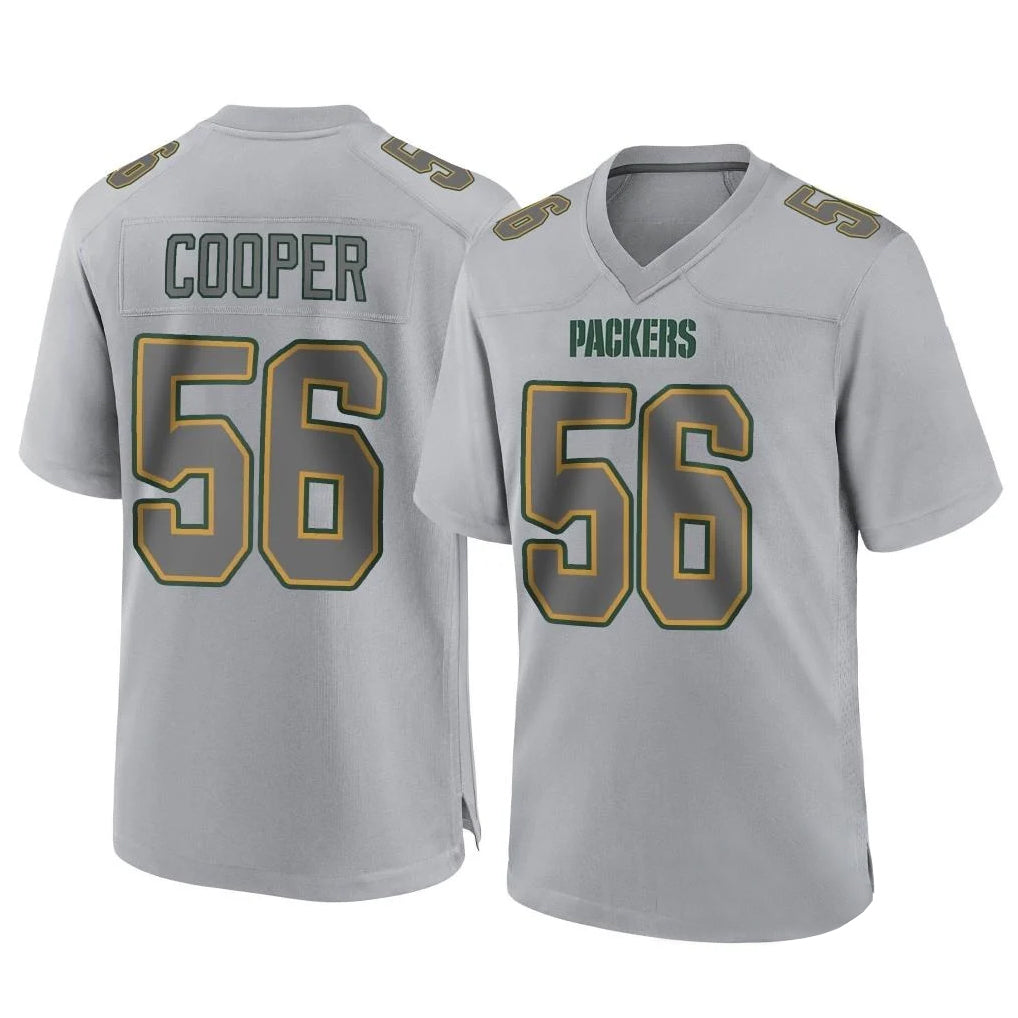 CAdoa GB.Packers #56 Edgerrin Cooper Player Gray Atmosphere Fashion Home Game Stitched Jerseys