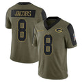 CAdoa GB.Packers #8 Josh Jacobs Player Olive Salute To Service Limited Game Stitched Jerseys