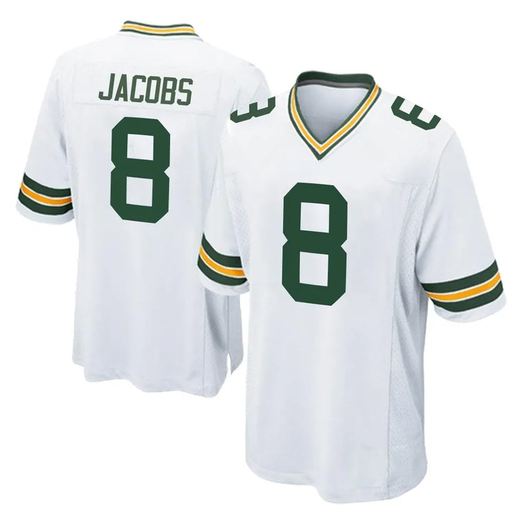 CAdoa GB.Packers #8 Josh Jacobs Player White Home Game Stitched Jerseys