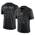 CAdoa GB.Packers #90 Lukas Van Ness Player Black Reflective Limited Home Game Stitched Jerseys