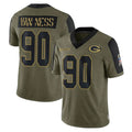 CAdoa GB.Packers #90 Lukas Van Ness Player Olive Salute To Service Limited Game Stitched Jerseys