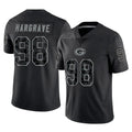CAdoa GB.Packers #98 Javon Hargrave Player Black Reflective Limited Home Game Stitched Jerseys