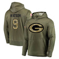 CAdoa GB.Packers #9 Christian Watson Player Olive Salute to Service Pullover Hoodies Home Game Stitched Jerseys