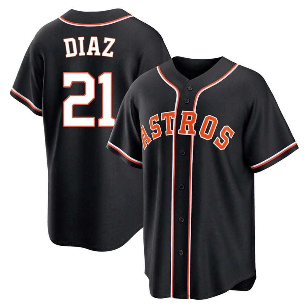 CAdoa H.Astros #21 Yainer Diaz Player Black Fashion Out Home Game Stitched Jerseys