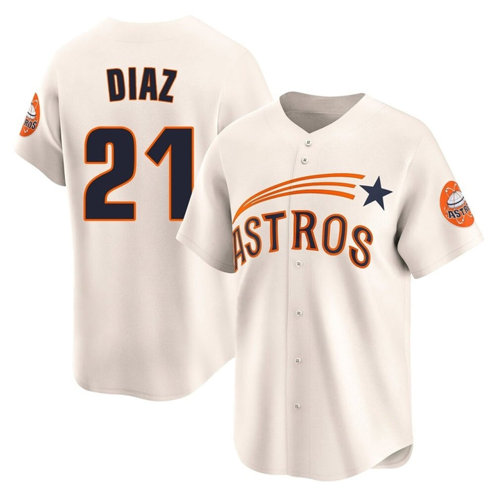 CAdoa H.Astros #21 Yainer Diaz Player Cream Throwback Cooperstown Collection Limited Stitched Jerseys