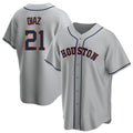 CAdoa H.Astros #21 Yainer Diaz Player Gray Home Game Stitched Jerseys