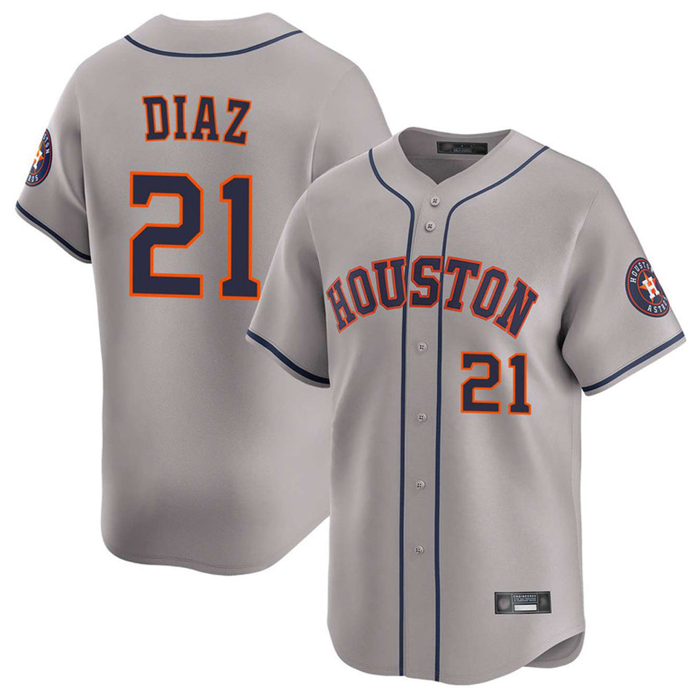 CAdoa H.Astros #21 Yainer Diaz Player Gray Home Limited Stitched Jerseys