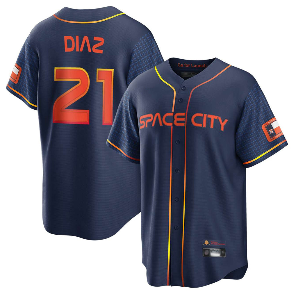 CAdoa H.Astros #21 Yainer Diaz Player Navy City Connect Home Game Stitched Jerseys