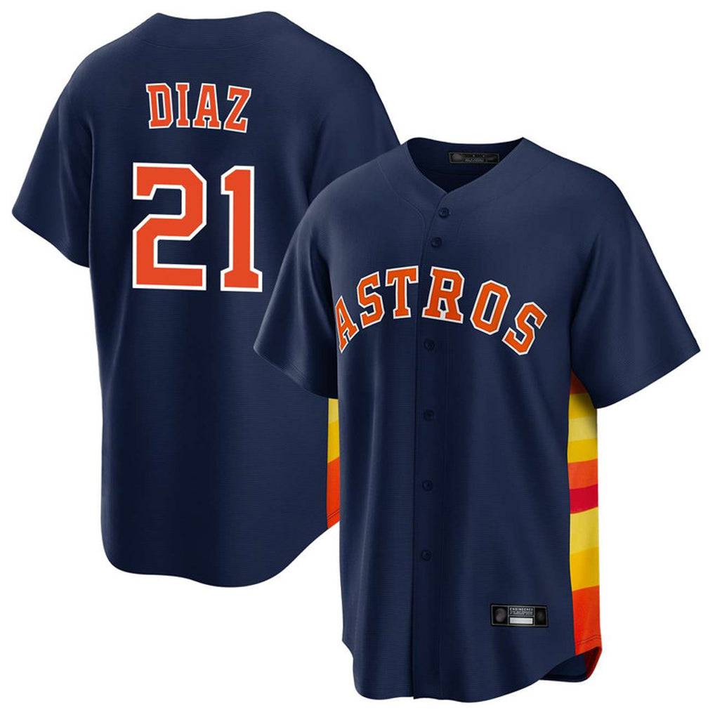 CAdoa H.Astros #21 Yainer Diaz Player Navy Home Game Stitched Jerseys