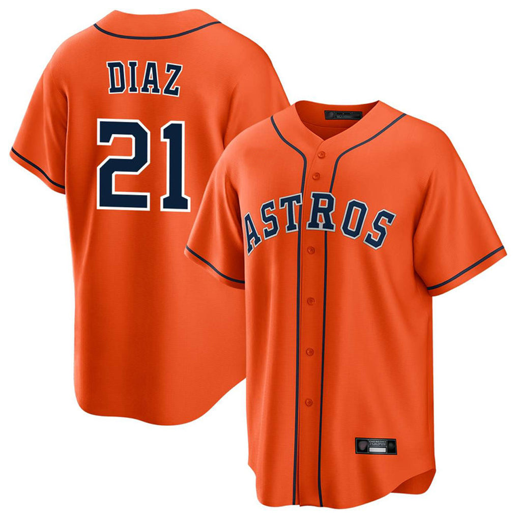 CAdoa H.Astros #21 Yainer Diaz Player Orange Home Game Stitched Jerseys