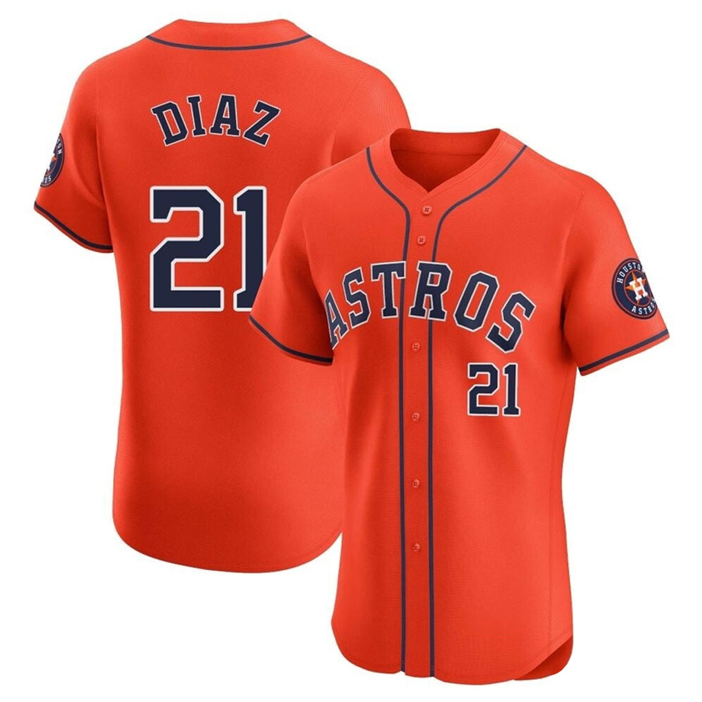 CAdoa H.Astros #21 Yainer Diaz Player Orange Home Limited Elite Stitched Jerseys