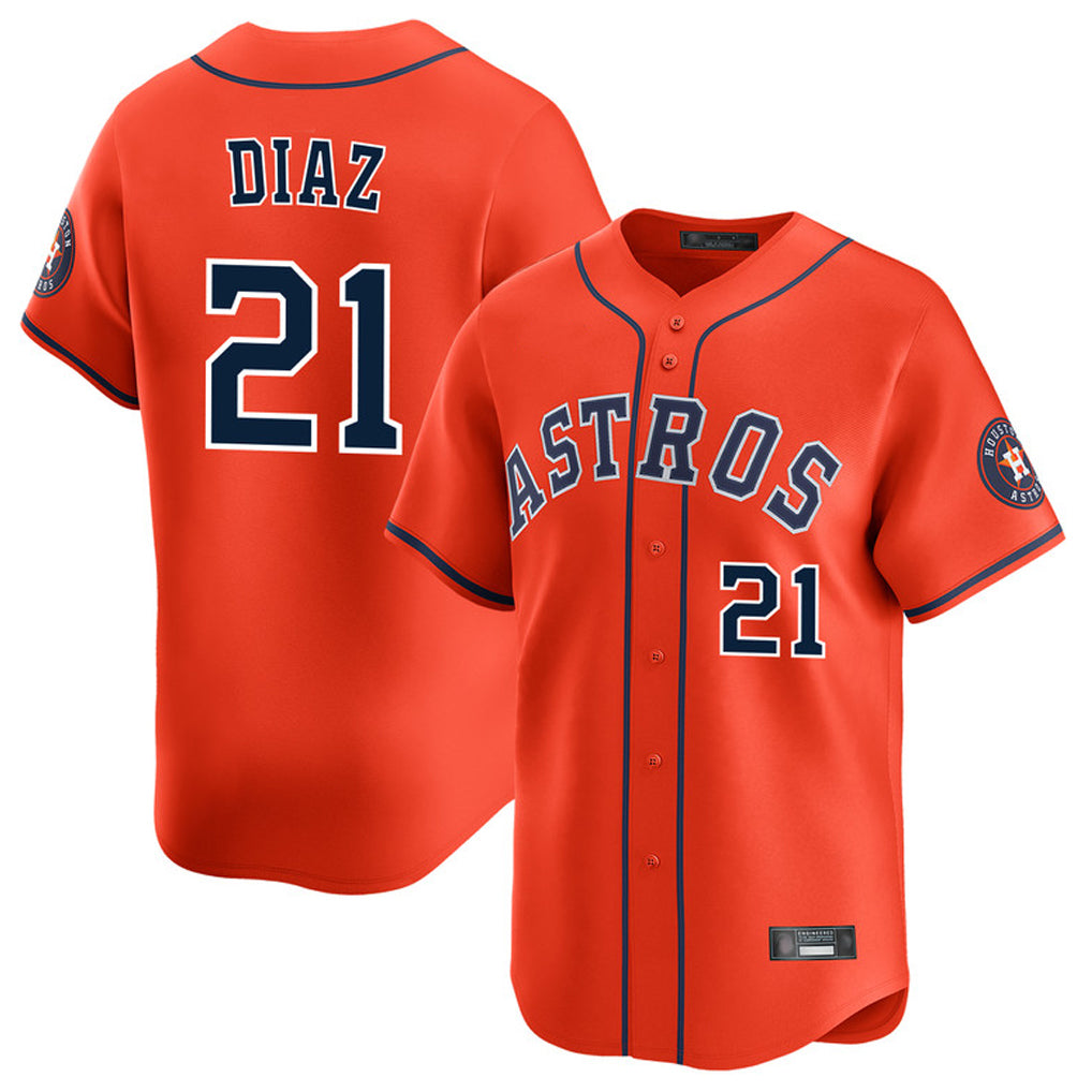 CAdoa H.Astros #21 Yainer Diaz Player Orange Home Limited Stitched Jerseys