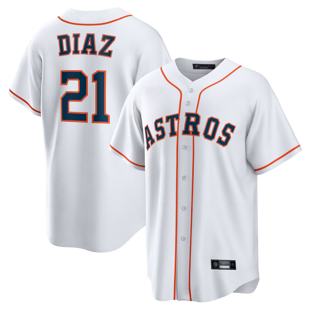 CAdoa H.Astros #21 Yainer Diaz Player White Home Game Stitched Jerseys