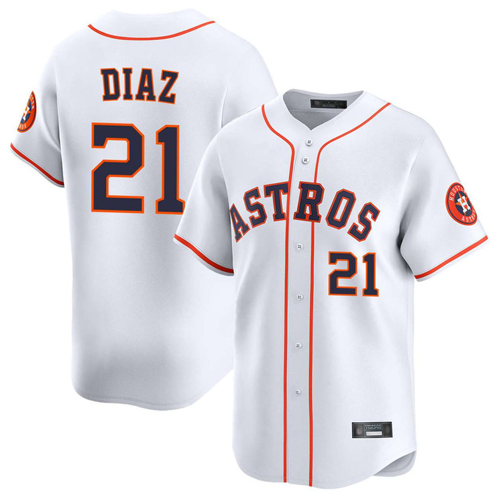 CAdoa H.Astros #21 Yainer Diaz Player White Home Limited Stitched Jerseys