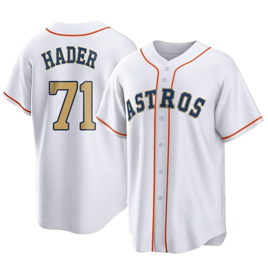 CAdoa H.Astros #71 Josh Hader Player Gold Collection Game Home Stitched Jerseys