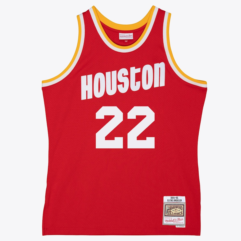 CAdoa H.Rockets #22 Clyde Drexler Mitchell & Ness Red 1994-1995 Swingman Stitched Jerseys