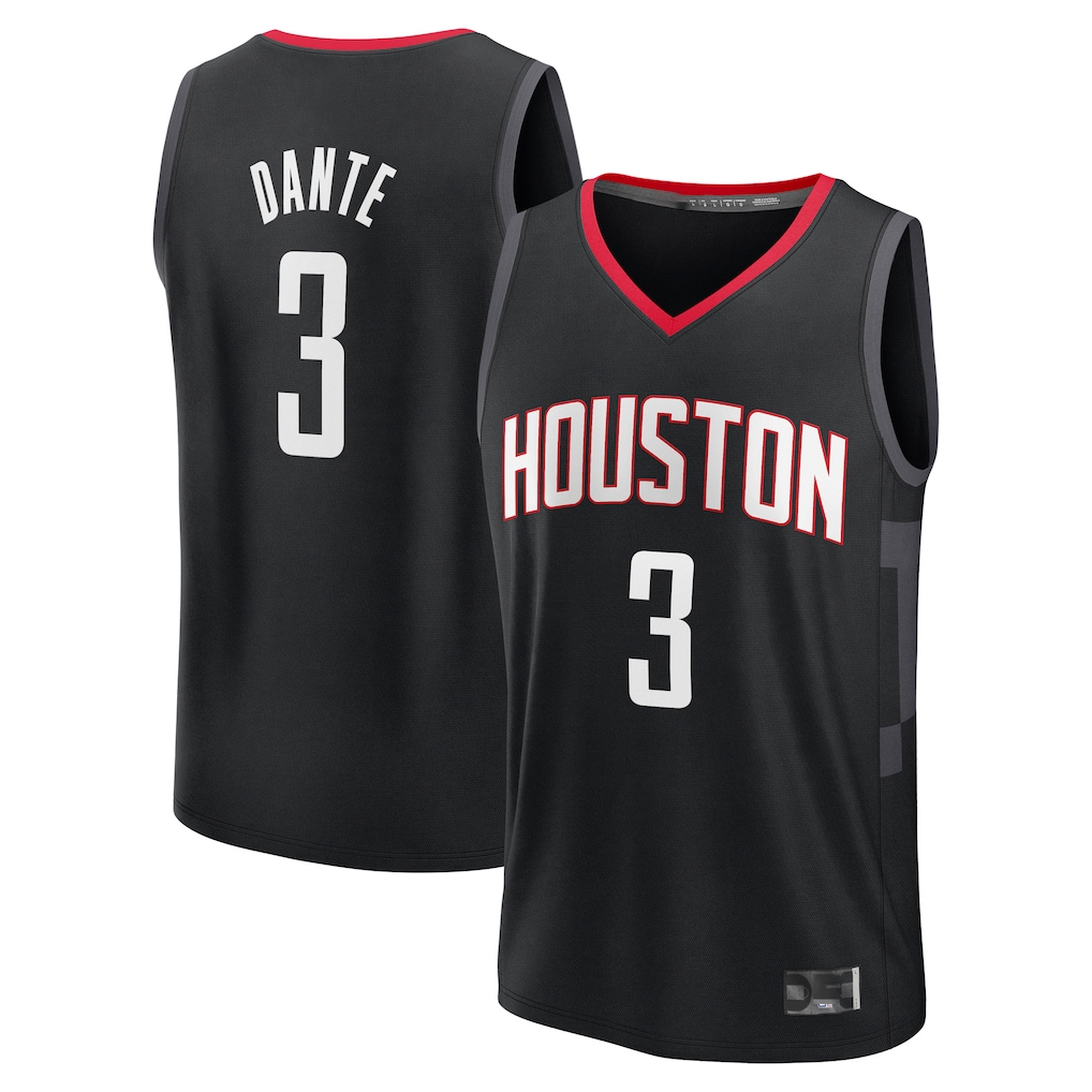 CAdoa H.Rockets #3 N'Faly Dante Black Fast Break Replica Player Stitched Jerseys-Statement Edition