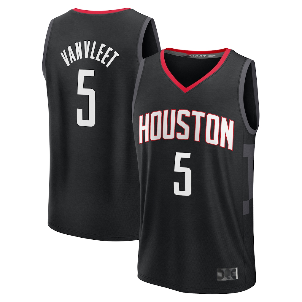 CAdoa H.Rockets #5 Fred VanVleet Black Fast Break Replica Player Stitched Jerseys-Statement Edition