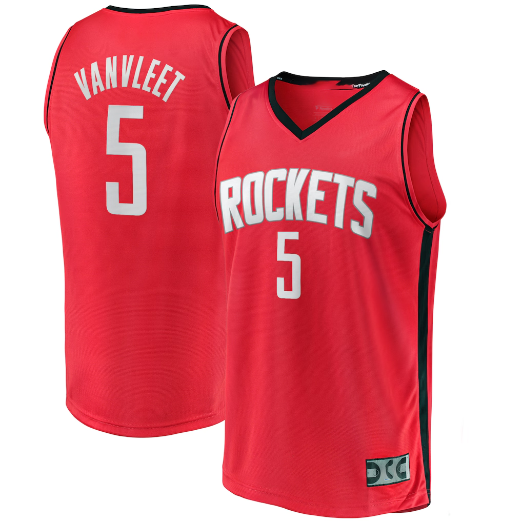 CAdoa H.Rockets #5 Fred VanVleet Red Fast Break Replica Player Stitched Jerseys-Icon Edition