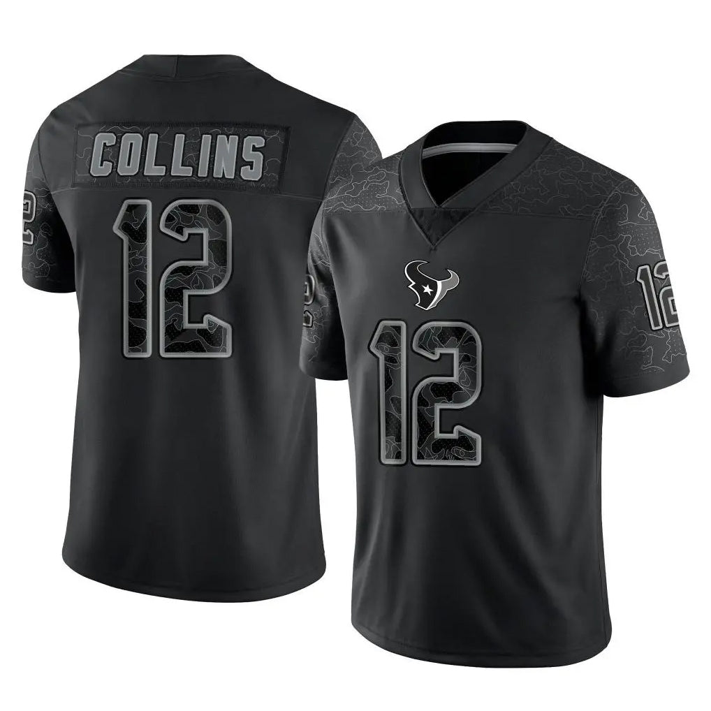 CAdoa H.Texans #12 Nico Collins Player Black Reflective Limited Game Stitched Jerseys