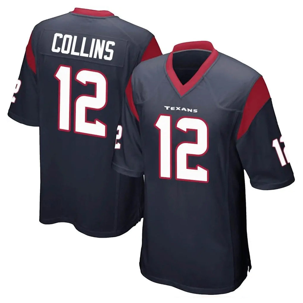 CAdoa H.Texans #12 Nico Collins Player Navy Home Game Stitched Jerseys