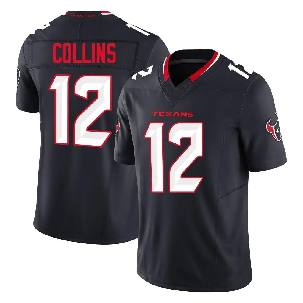 CAdoa H.Texans #12 Nico Collins Player Navy Limited Vapor F.U.S.E. Home Game Stitched Jerseys