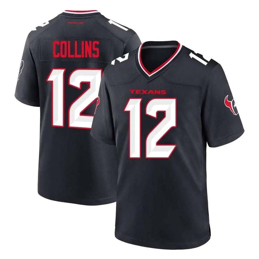 CAdoa H.Texans #12 Nico Collins Player Navy Team Home Game Stitched Jerseys