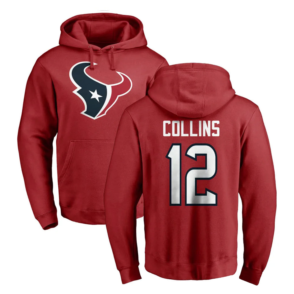 CAdoa H.Texans #12 Nico Collins Player Red Pro Line Pullover Hoodie Limited Game Stitched Jerseys