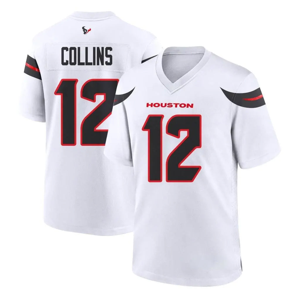 CAdoa H.Texans #12 Nico Collins Player White Home Game Stitched Jerseys