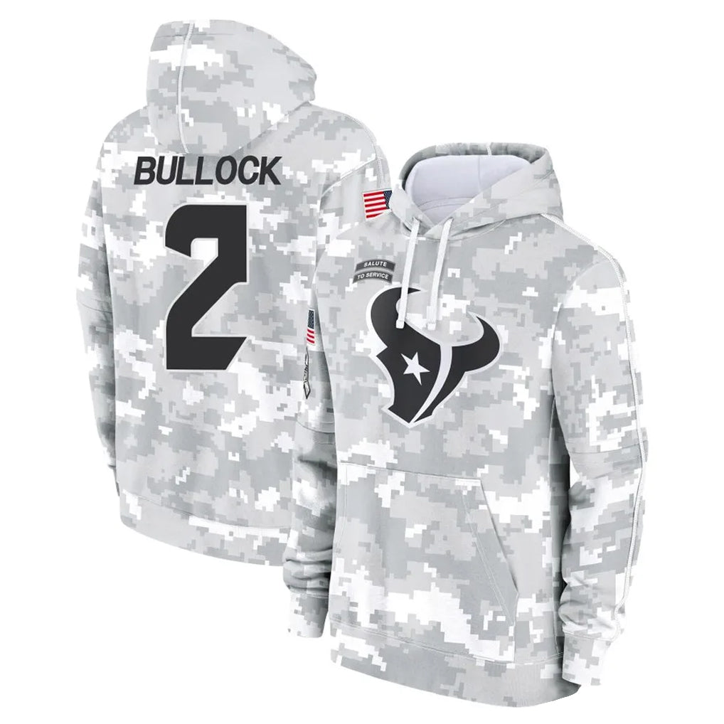 CAdoa H.Texans #2 Calen Bullock Player Arctic Camo Salute to Service Hoodies Limited Game Stitched Jerseys
