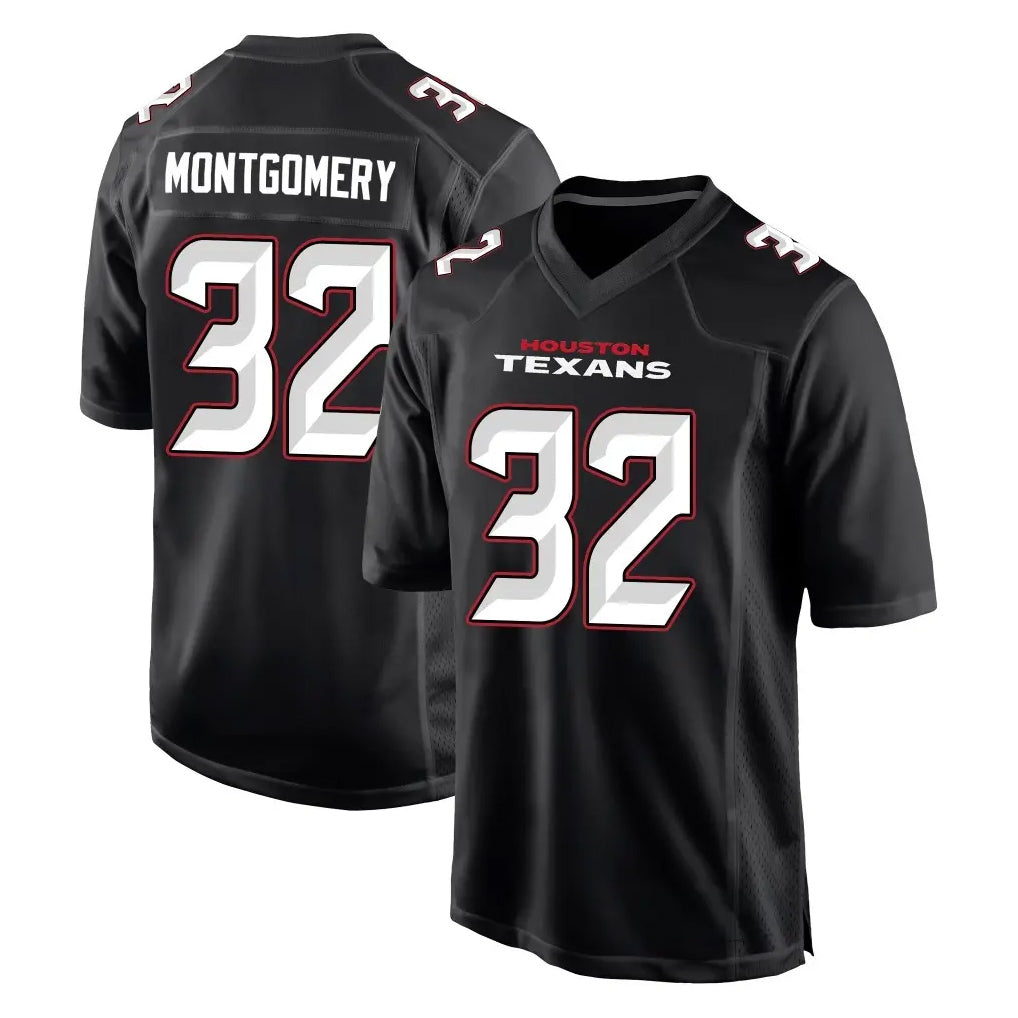 CAdoa H.Texans #32 David Montgomery Player Carbon Black Fashion Home Game Stitched Jerseys
