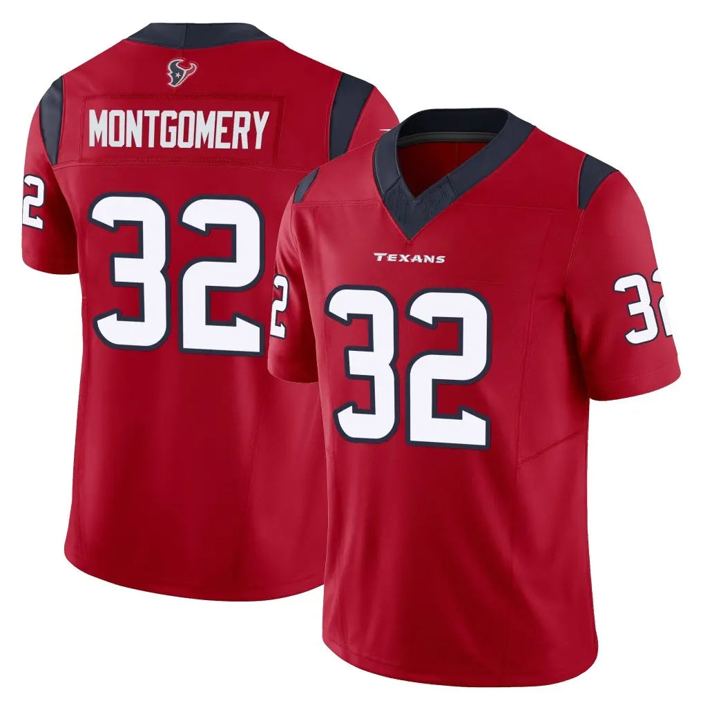 CAdoa H.Texans #32 David Montgomery Player Red Limited Vapor F.U.S.E. Home Game Stitched Jerseys
