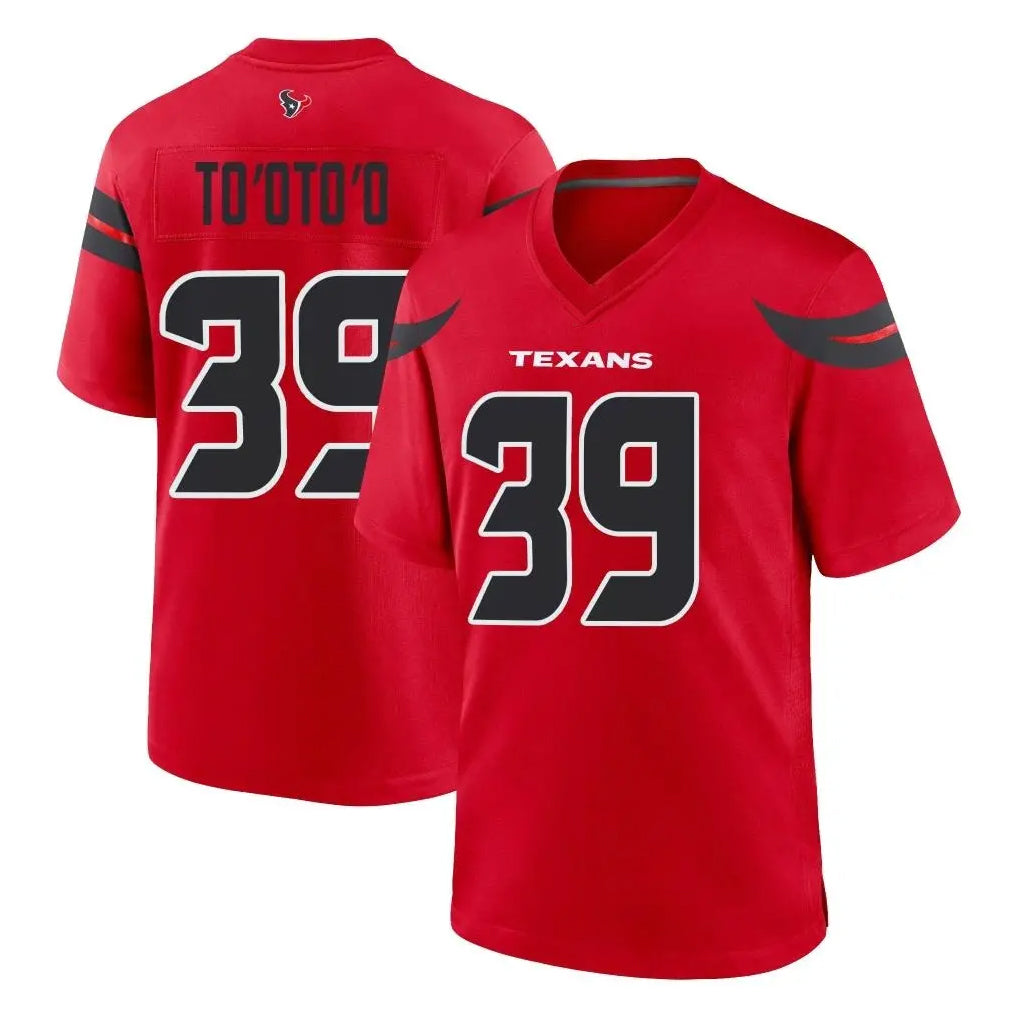 CAdoa H.Texans #39 Henry To'oTo'o Player Red Alternate Home Game Stitched Jerseys