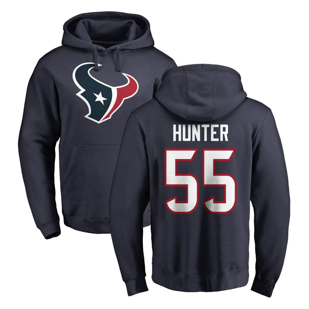 CAdoa H.Texans #55 Danielle Hunter Player Navy Pro Line Pullover Hoodie Limited Game Stitched Jerseys