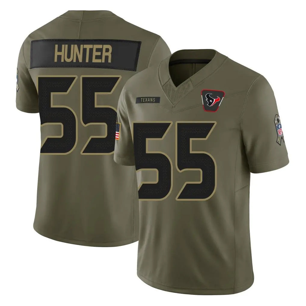 CAdoa H.Texans #55 Danielle Hunter Player Olive 2025 Salute To Service Limited Game Stitched Jerseys