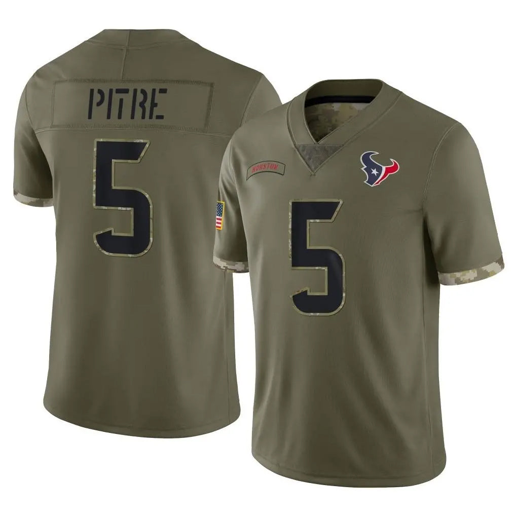 CAdoa H.Texans #5 Jalen Pitre Player Olive Salute To Service Limited Stitched Jerseys