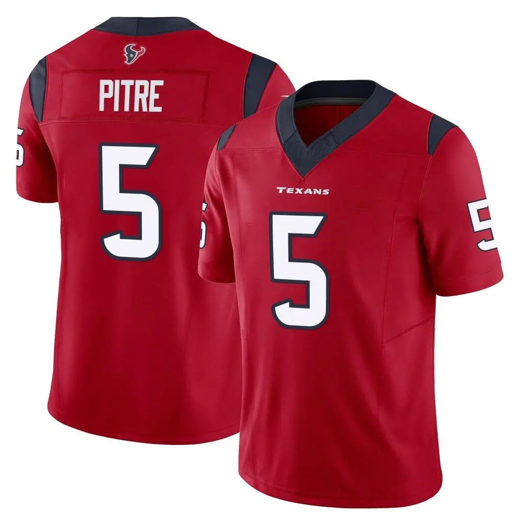 CAdoa H.Texans #5 Jalen Pitre Player Red Limited Vapor F.U.S.E. Home Game Stitched Jerseys