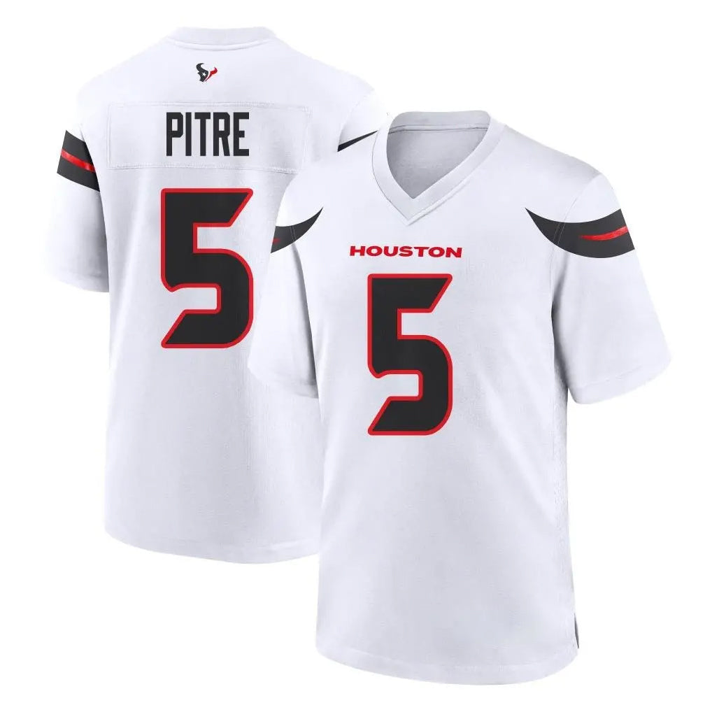 CAdoa H.Texans #5 Jalen Pitre Player White Home Game Stitched Jerseys