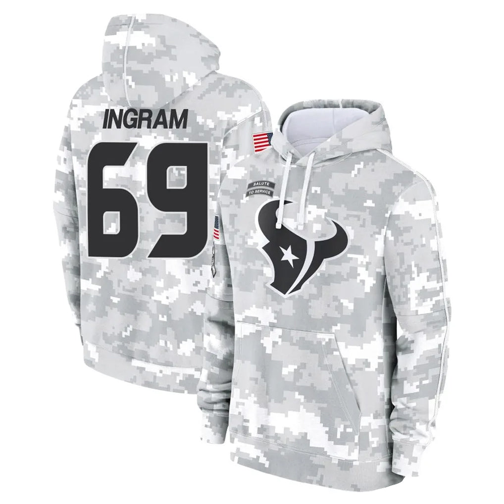 CAdoa H.Texans #69 Ed Ingram Player Arctic Camo Salute to Service Hoodies Limited Game Stitched Jerseys