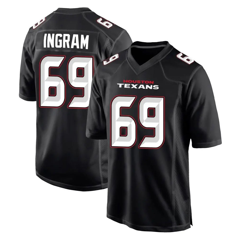 CAdoa H.Texans #69 Ed Ingram Player Carbon Black Fashion Home Game Stitched Jerseys