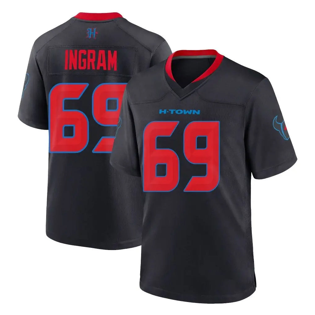 CAdoa H.Texans #69 Ed Ingram Player Navy 2nd Alternate Home Game Stitched Jerseys