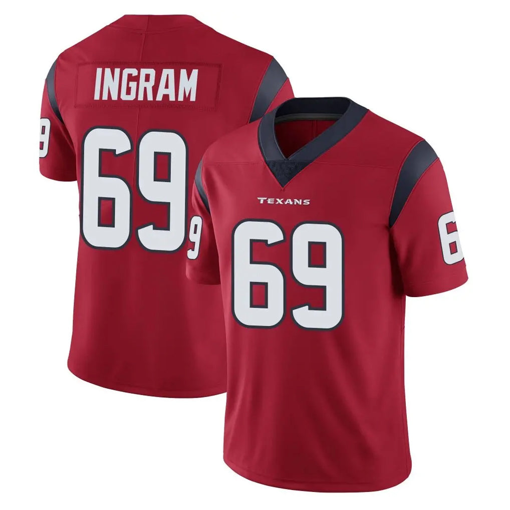 CAdoa H.Texans #69 Ed Ingram Player Red Limited Vapor Untouchable Home Game Stitched Jerseys