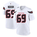 CAdoa H.Texans #69 Ed Ingram Player White Home Game Stitched Jerseys