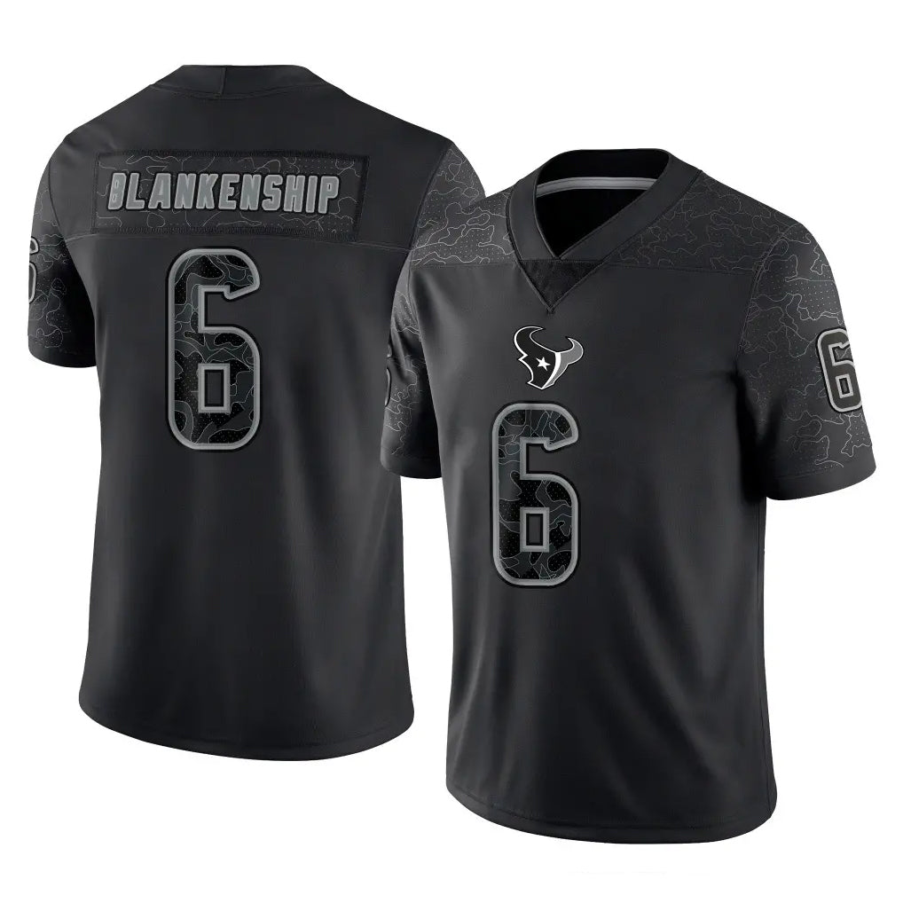 CAdoa H.Texans #6 Reed Blankenship Player Black Reflective Limited Game Stitched Jerseys