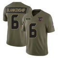 CAdoa H.Texans #6 Reed Blankenship Player Olive 2025 Salute To Service Limited Game Stitched Jerseys