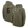 CAdoa H.Texans #6 Reed Blankenship Player Olive Salute to Service Pullover Hoodies Limited Stitched Jerseys