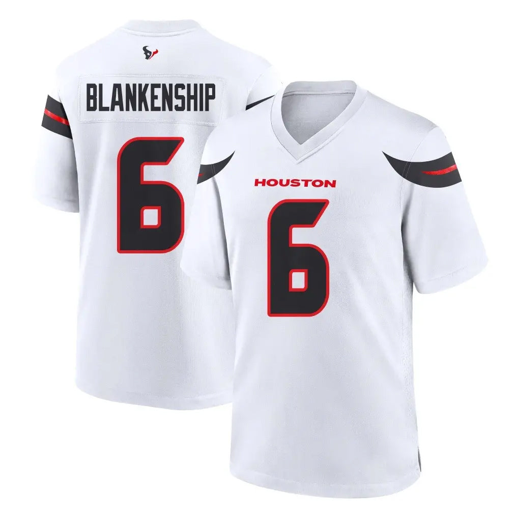 CAdoa H.Texans #6 Reed Blankenship Player White Home Game Stitched Jerseys